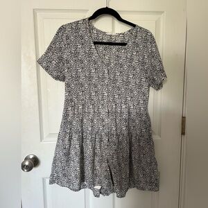 Black and white patterned romper